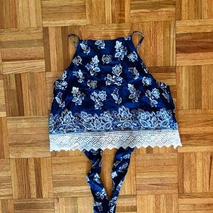 Cropped backless tank